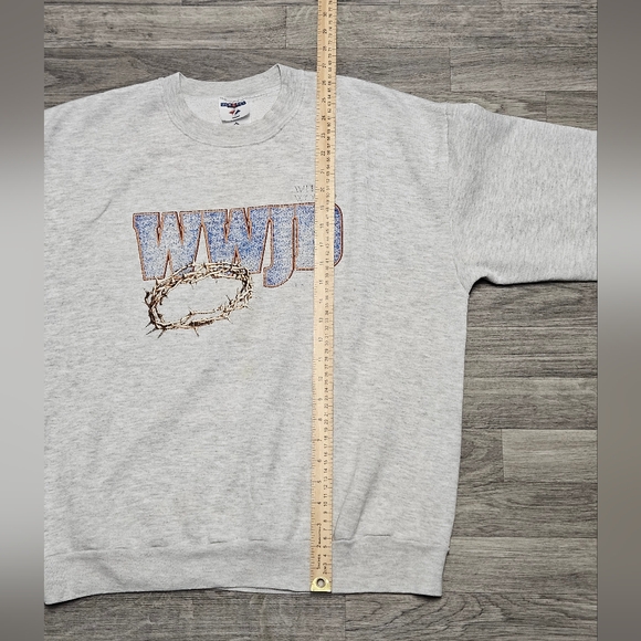 Vintage 90's What Would Jesus Do WWJD Graphic Crewneck Sweatshirt XL USA - Picture 6 of 10